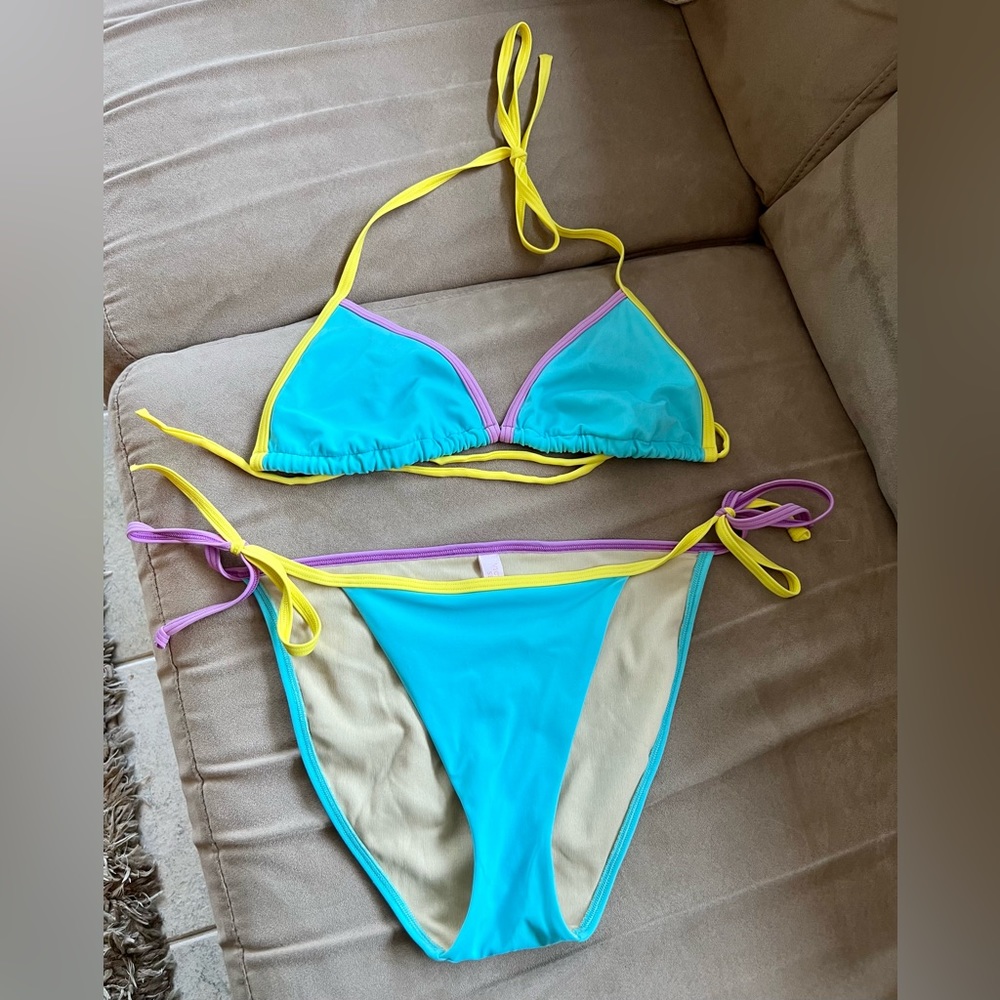 Victoria’s Secret Multi Colored 90’s String Bikin… - image 1